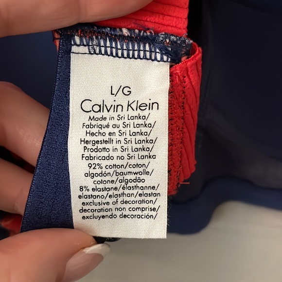 Calvin Klein Floral Retro Logo Racerback Bralette - Picture 5 of 7